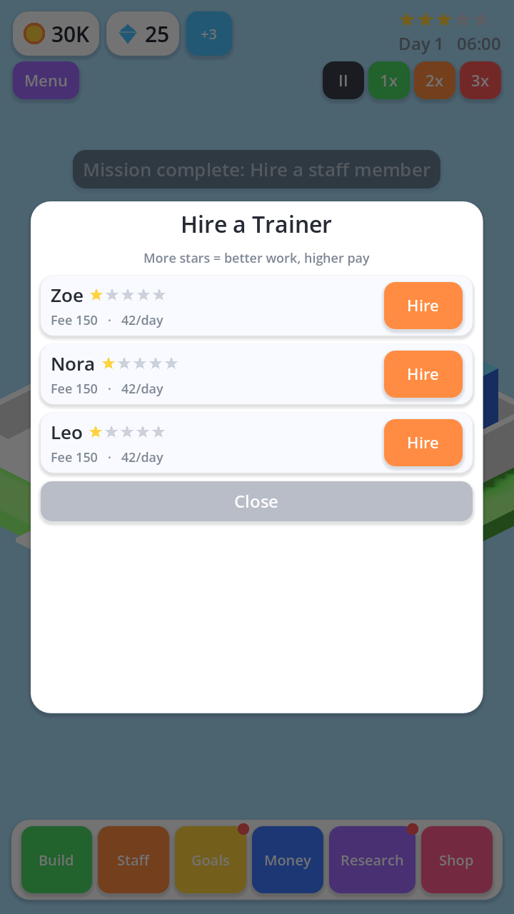 Gym Tycoon — members working out on the machines